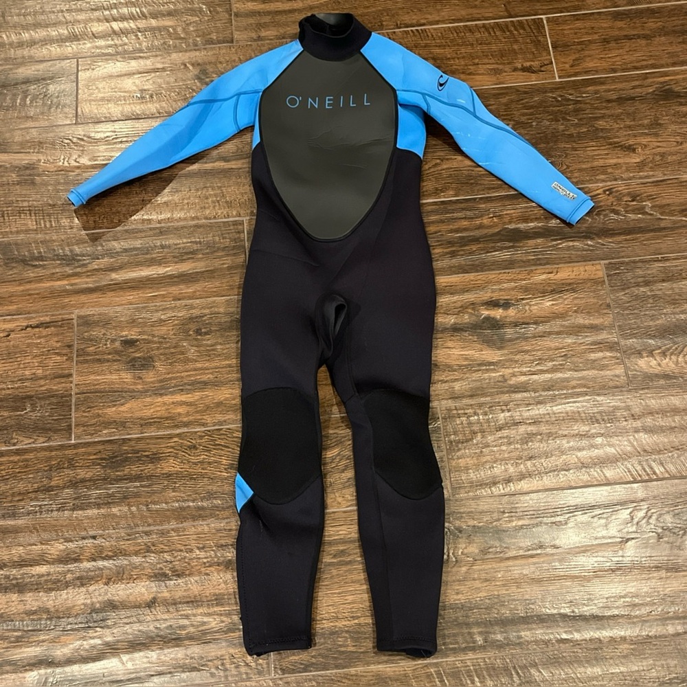 O'Neill Youth Wetsuit Reactor-2 3/2mm Back-Zip Full Wetsuit Size 10 Black/Blue